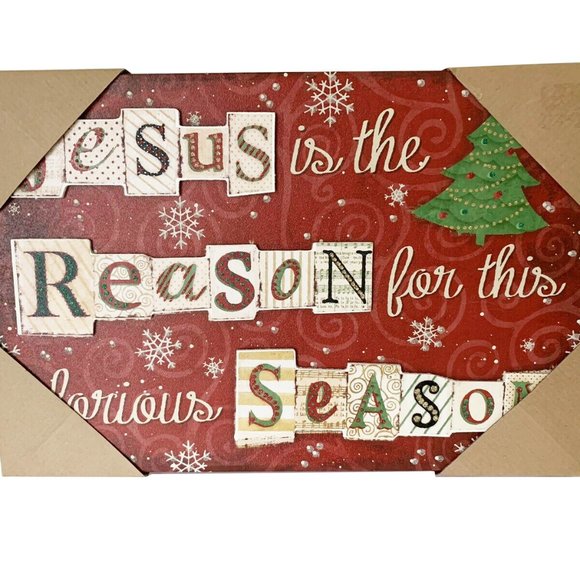 NEW Jesus Is The Reason For The Season Canvas Art Print - Picture 4 of 4